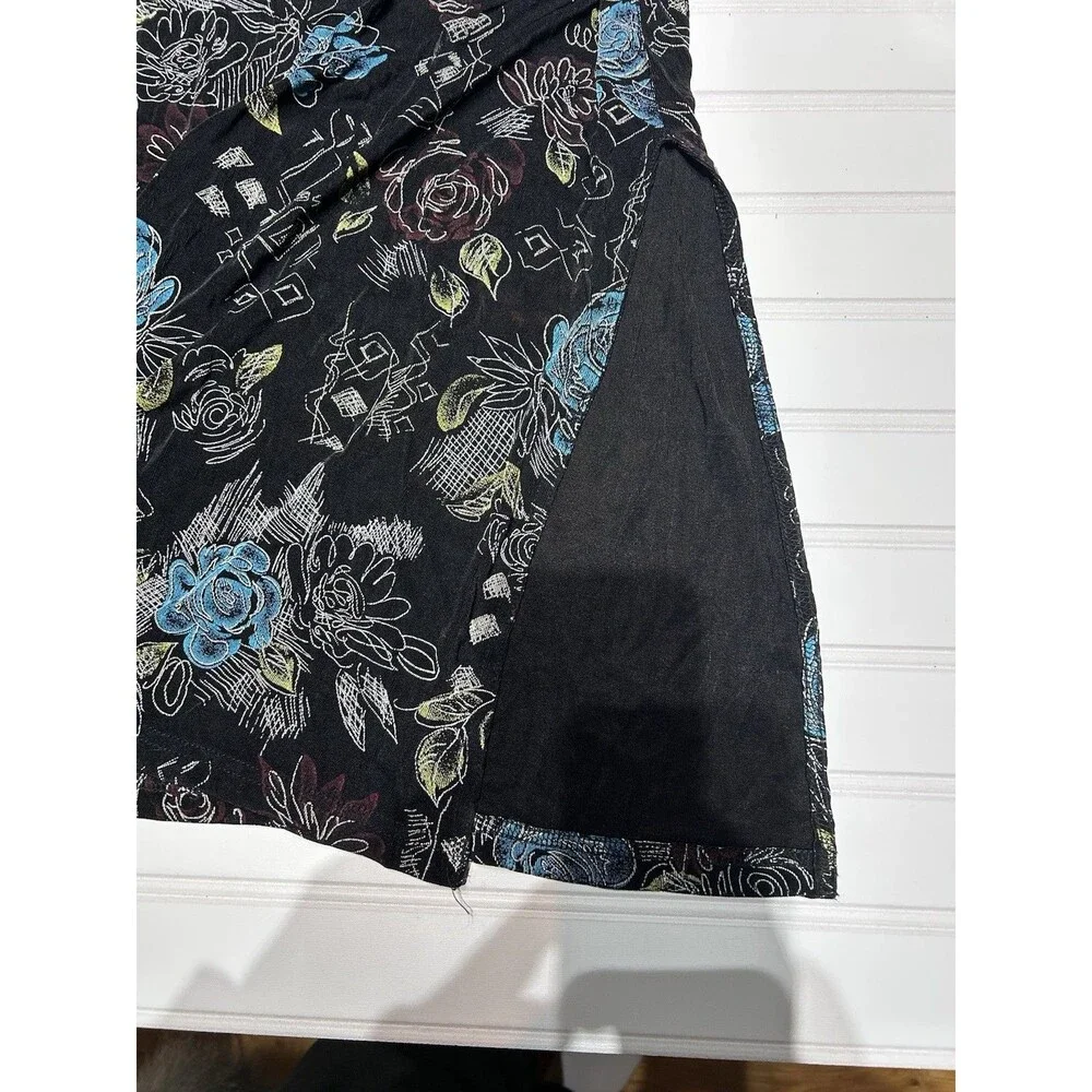 Made in Heaven Vintage 90s Maxi Dress M Slinky Knit Floral Whimsigoth USA Made